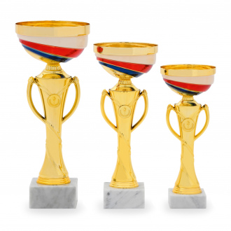 Pohár EKONOM, výška 30 cm, zlatý/trikolora