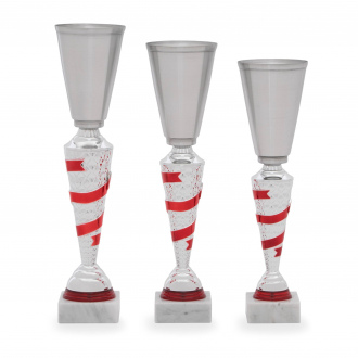 Pohár STANDARD, výška 36 cm, stříbrný/červený