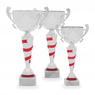 Pohár STANDARD, výška 37 cm, stříbrný/červený