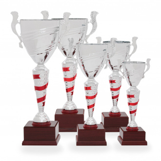 Pohár STANDARD, výška 37 cm, stříbrný/červený