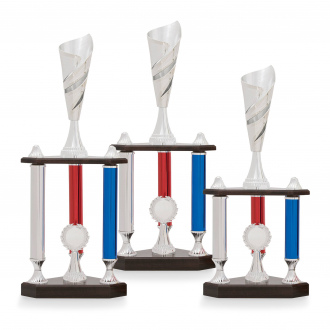 SLOUPOVÝ pohár, výška 67 cm, stříbrný/trikolora