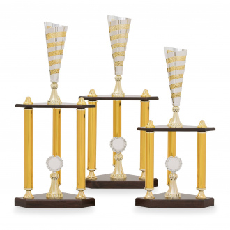 SLOUPOVÝ pohár, výška 72 cm, zlatý/stříbrný