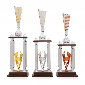 SLOUPOVÝ pohár, výška 82 cm, stříbrný/bronzový