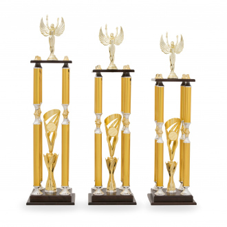 SLOUPOVÝ pohár, výška 98 cm, zlatý/stříbrný