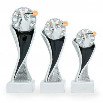 Trofej se symbolem šipek, výška 14,5 cm, vícebarevná