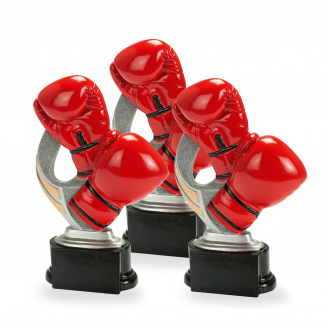 Trofej se symbolem boxu, výška 15,5 cm, vícebarevná