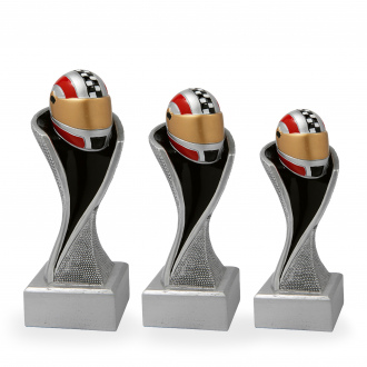 Trofej se symbolem motorismu, výška 14,5 cm, vícebarevná