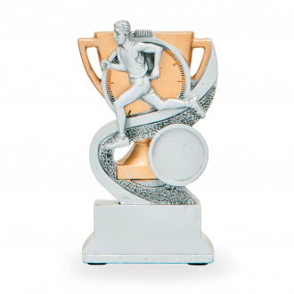 Trofej se symbolem atletiky, výška 12 cm, stříbrná/zlatá