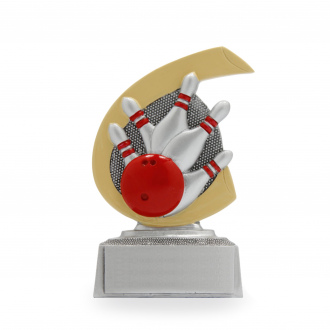 Plaketa se symbolem bowlingu, výška 10 cm, vícebarevná