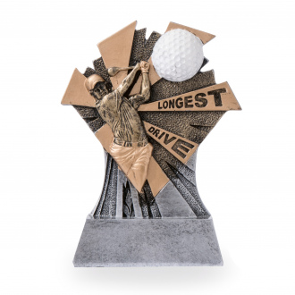 Trofej se symbolem golfu, výška 16 cm, vícebarevná
