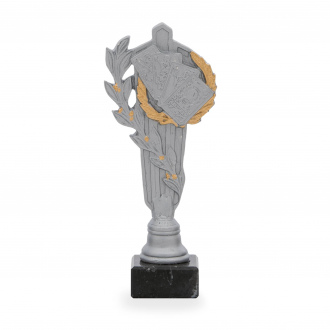 Trofej luxusní se symbolem karet, výška 26 cm, stříbrná/zlatá
