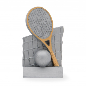 Trofej luxusní se symbolem tenisu, výška 21 cm, stříbrná/zlatá