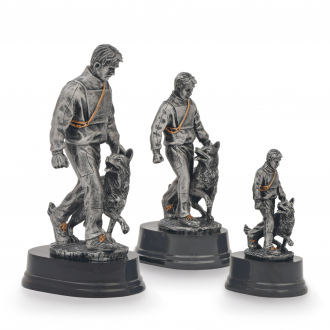 Trofej luxusní, psovod, výška 17 cm, vícebarevná