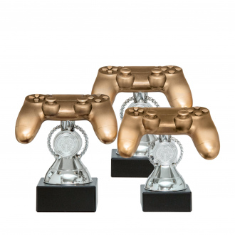 Trofej herní ovladač, výška 15 cm, vícebarevná