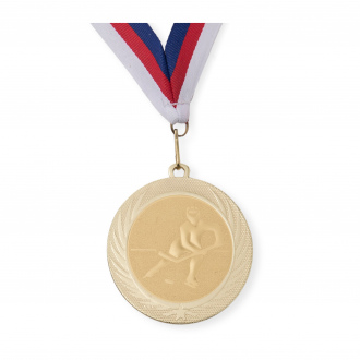 Účastnická cena - medaile s emblémem a stuhou, prům. 70mm, zlatá
