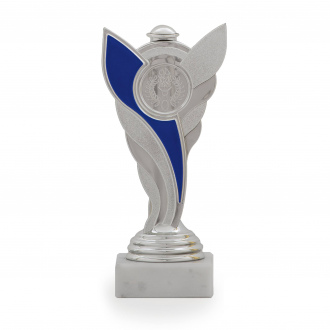 Účastnická cena, výška 15 cm, stříbrná/modrá