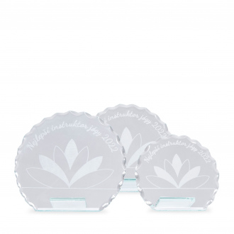 Skleněná plaketa s laserovým gravírováním, 120x115mm