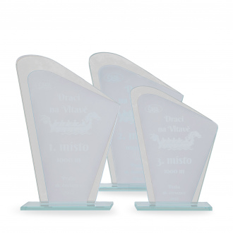 Skleněná plaketa s laserovým gravírováním, 120x160mm