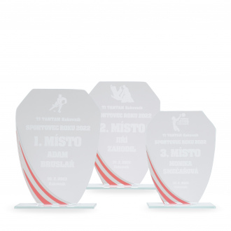 Skleněná plaketa s laserovým gravírováním, 130x175mm