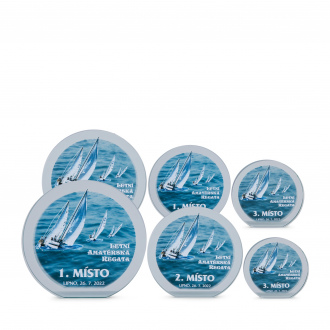 Skleněná plaketa s plnobarevným potiskem, 100x95mm