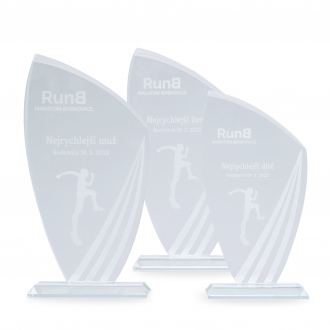 Skleněná plaketa s laserovým gravírováním, 110x215mm