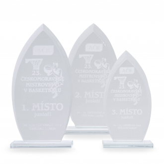 Skleněná plaketa s laserovým gravírováním, 90x180mm