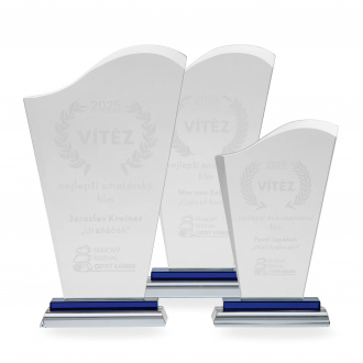 Skleněná plaketa s laserovým gravírováním, 120x205mm