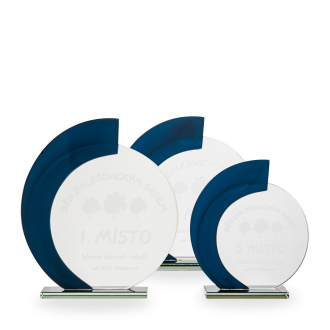 Skleněná plaketa s laserovým gravírováním, 170x180mm