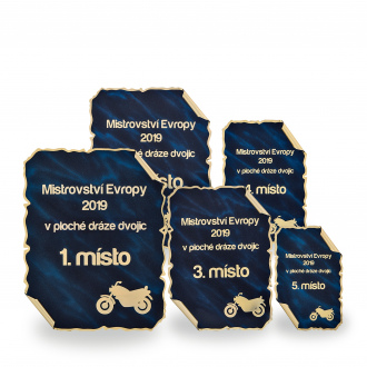 Plechová plaketa s laserovým gravírováním, 85x130mm