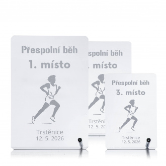 Akrylátová plaketa ekonom s laserovým gravírováním, 80x120mm