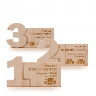 Dřevěná plaketa masiv s laserovým gravírováním, 200x110mm