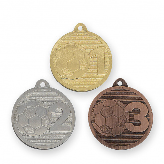 Fotbalová medaile, 40 mm, zlatá