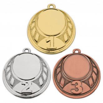 Medaile na emblém s umístěním, 45 mm, zlatá