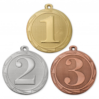 Medaile s umístěním, 45 mm, zlatá