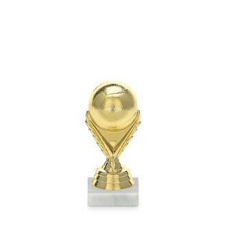 Figurka tenisový míček, 8 cm, zlato, včetně podstavce