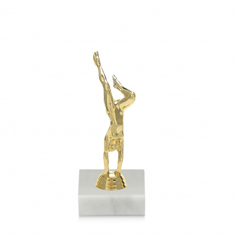 Figurka gymnastika, žena, zlatá, včetně podstavce
