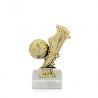Figurka fotbal + míč, zlato, 10cm, včetně podstavce