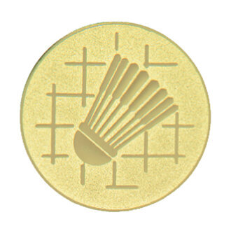 Emblém badminton, pr. 25 mm, zlato