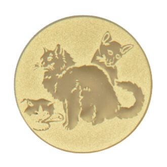 Emblém kočka, pr. 25 mm, zlato