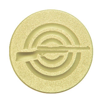 Emblém puška, pr. 50 mm, zlato