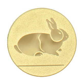 Emblém králík, pr. 50 mm, zlato