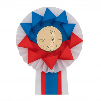 Kokarda dvouřadá KVĚTINA trikolóra, průměr 13 cm