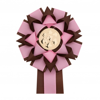 Kokarda třířadá KVĚTINA zdobená, průměr 16 cm