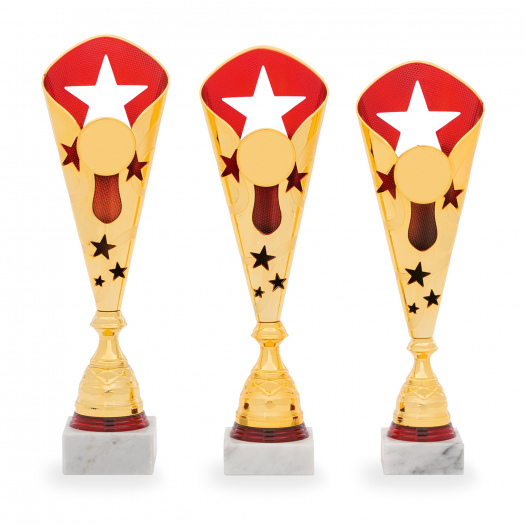 Pohár DESIGN, výška 38 cm, zlatý/červený