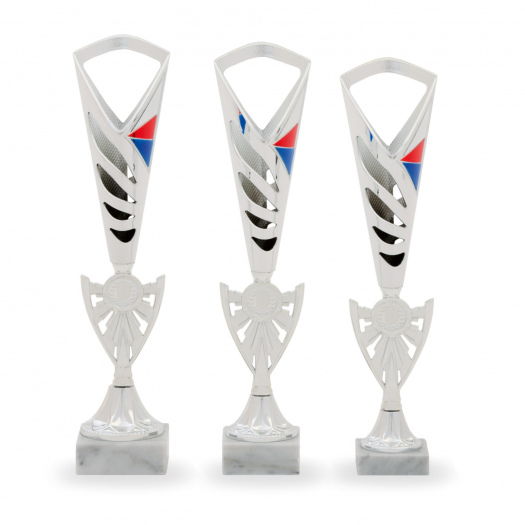 Pohár DESIGN, výška 36 cm, stříbrný/trikolora