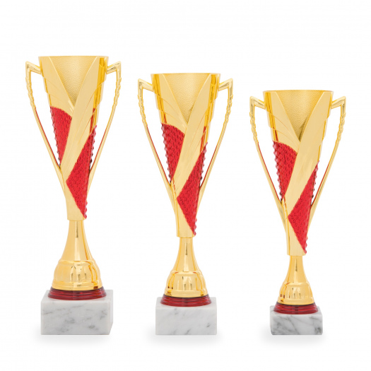 Pohár DESIGN, výška 35 cm, zlatý/červený