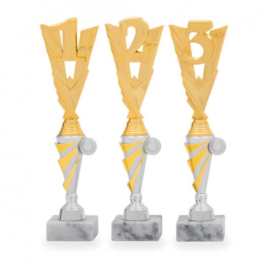 Pohár DESIGN, výška 36 cm, zlatý/stříbrný