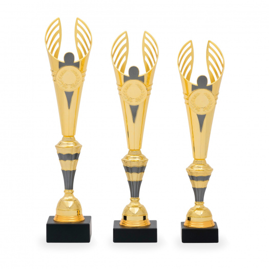 Pohár DESIGN, výška 39 cm, zlatý/stříbrný