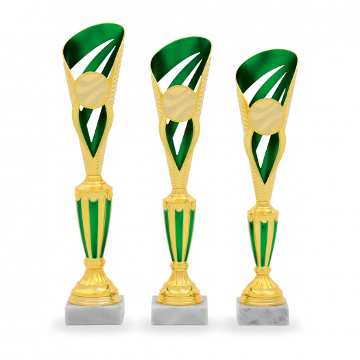 Pohár DESIGN, výška 43 cm, zlatý/zelený