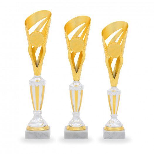 Pohár DESIGN, výška 43 cm, zlatý/stříbrný